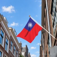 Taiwanese vlag aan een gevelstok