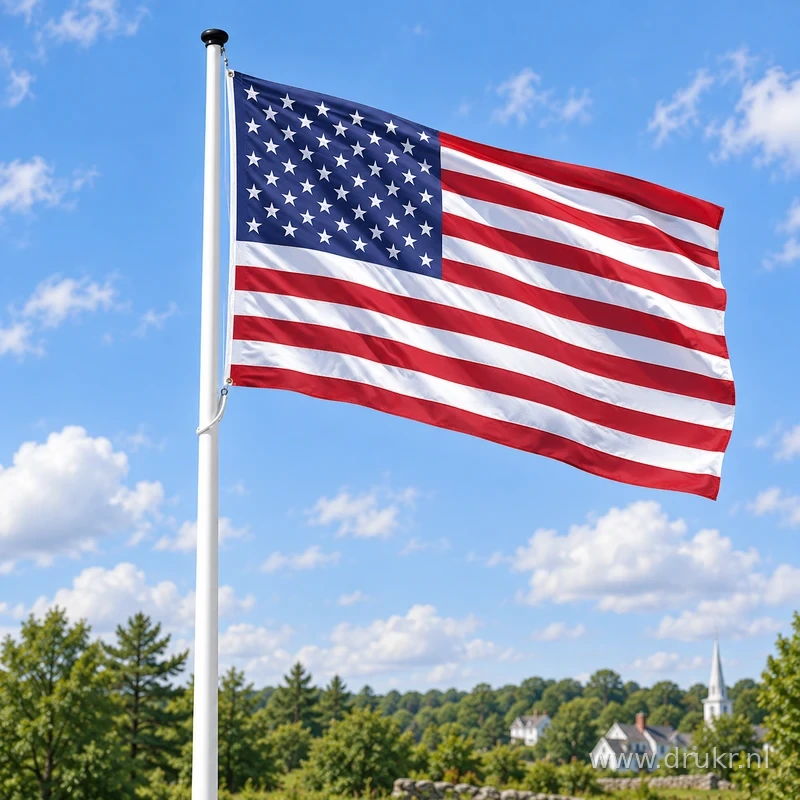 Vlag van Kleine afgelegen Amerikaanse eilanden wapperend aan een verticale witte mast