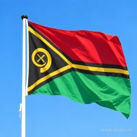 Vlag van Vanuatu aan een mast