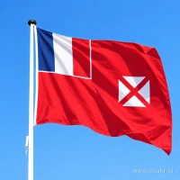 Vlag van Wallis en Futuna aan een mast