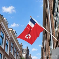 Vlag van Wallis en Futuna aan een gevelstok
