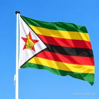 Zimbabwaanse vlag aan een mast