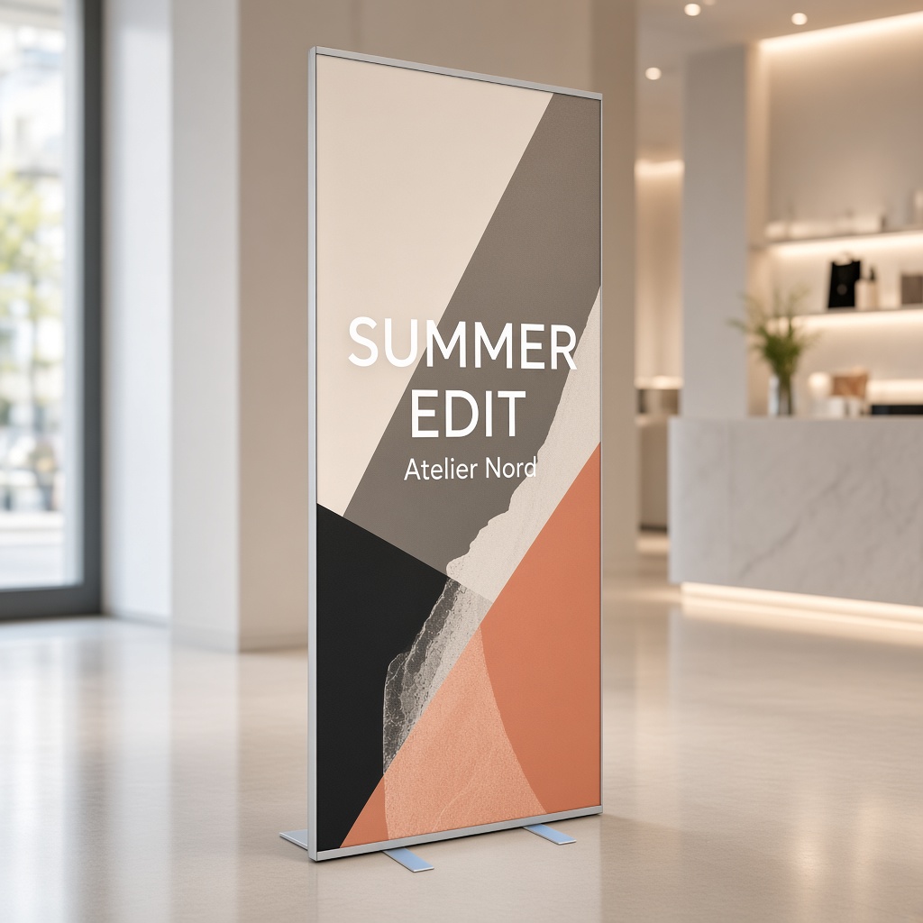 Pop-up LED frame showroom SUMMER EDIT