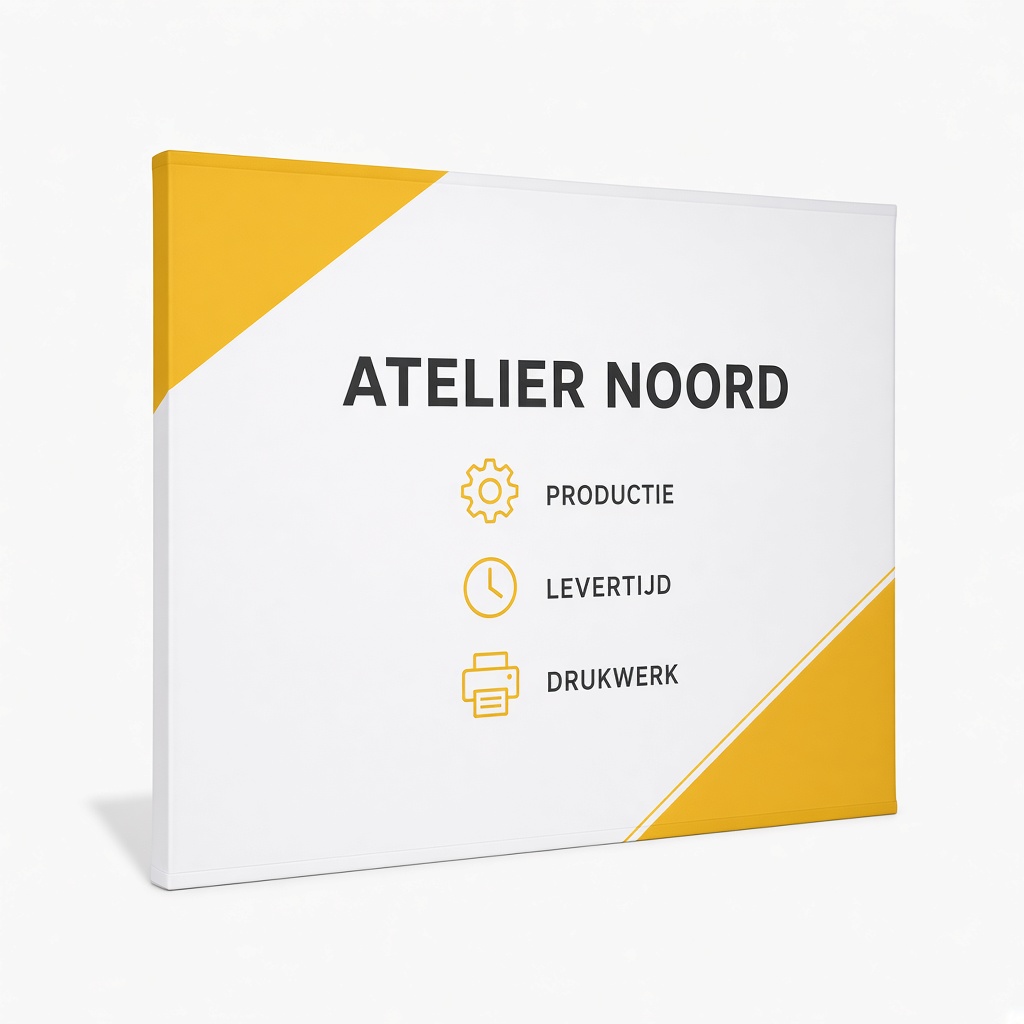 Rechte pop-up wand studio geel