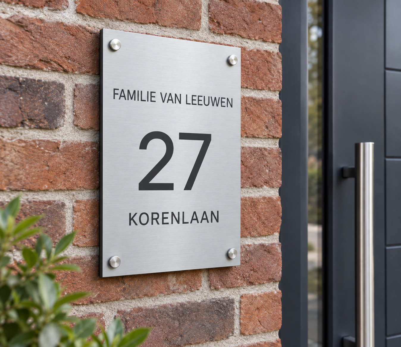 Aluminium naambord