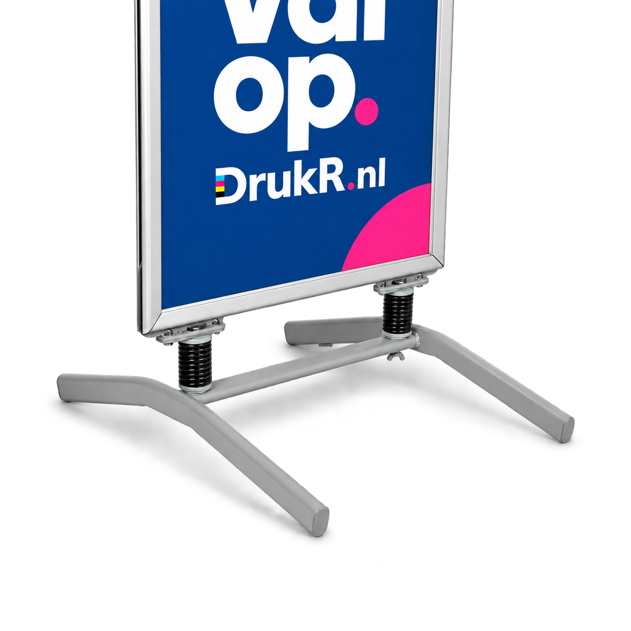 Onderstel met twee veren van het Drukr-stoepbord