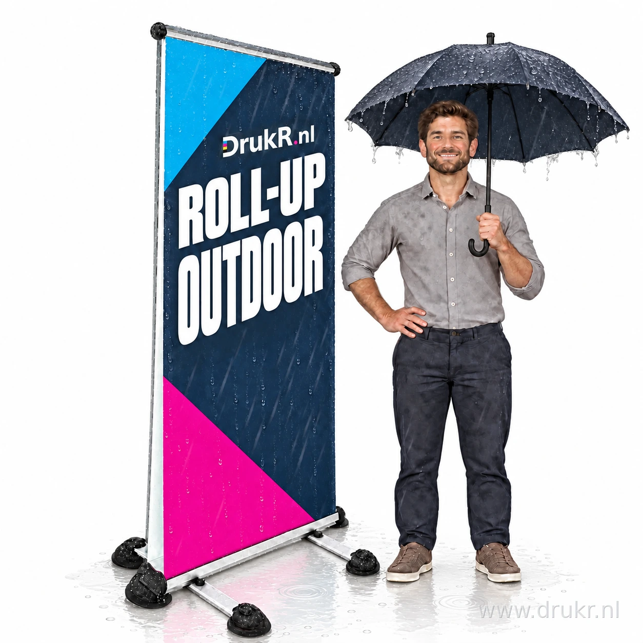 Outdoor roll-up banner